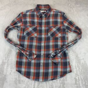 NSF Shirt Men Medium‎ Brown Plaid Flannel Japanese Fabric Long Sleeve Designer